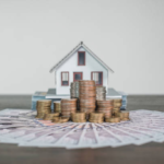 Save money for buy house residential. Real estate business growth.Investment property wealth for home.